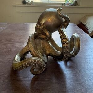 Gold Octopus Sculpture